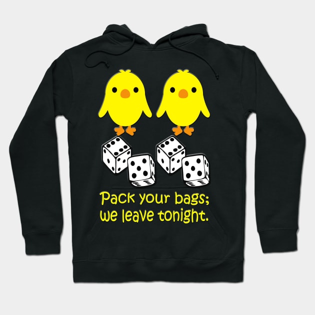 Two Chickens Two Pair of Dice Hoodie by Klssaginaw